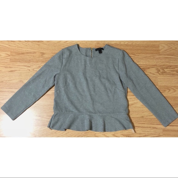 J. Crew Tulle-hem Top (Gray) - Picture 3 of 8